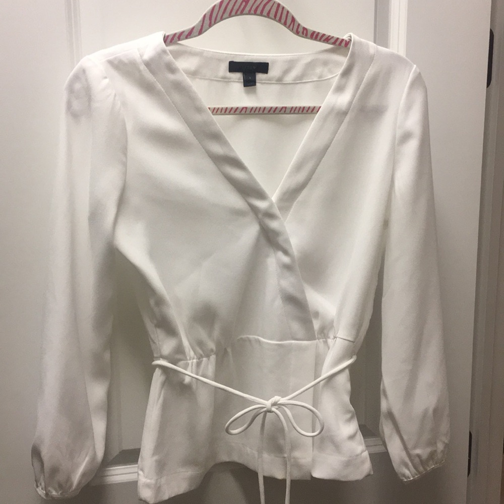 Size 2 J Crew v-neck faux wrap blouse.